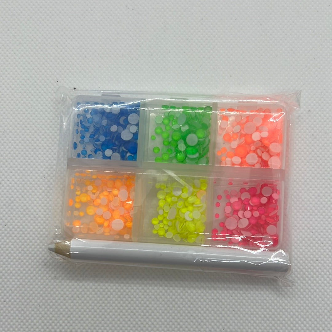 Neon glass stones sets