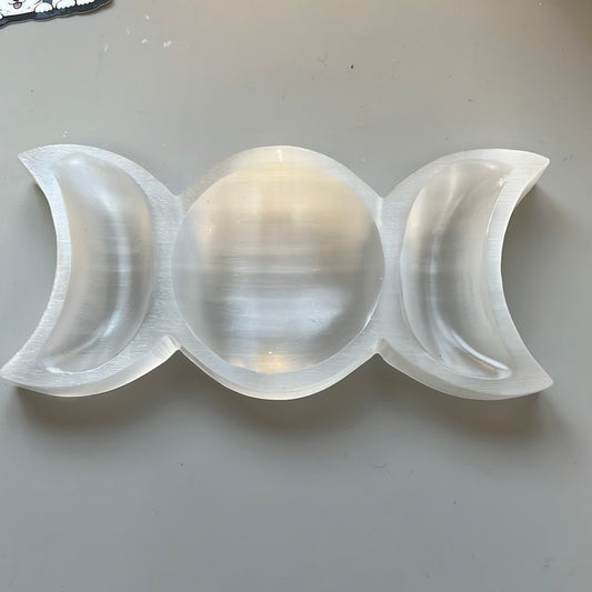 Selenite Moon plate